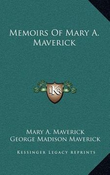 portada memoirs of mary a. maverick