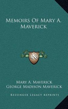 portada memoirs of mary a. maverick (in English)