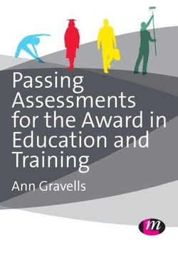 portada Passing Assessments for the Award in Education and Training (Further Education and Skills)
