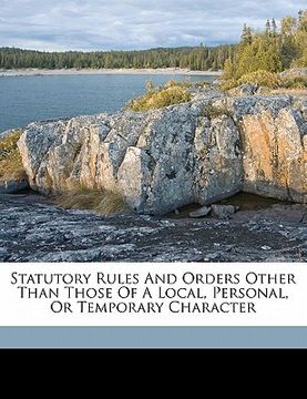 portada statutory rules and orders other than those of a local, personal, or temporary character (in English)