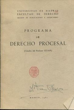 portada PROGRAMA DE DERECHO PROCESAL (CATEDRA DEL PROFESOR GUASP).