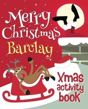 portada Merry Christmas Barclay - Xmas Activity Book: (Personalized Children's Activity Book)
