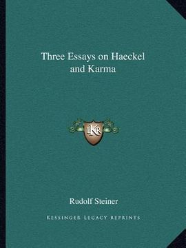 portada three essays on haeckel and karma