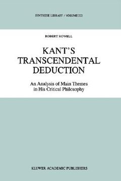 portada kant's transcendental deduction: an analysis of main themes in his critical philosophy (en Inglés)