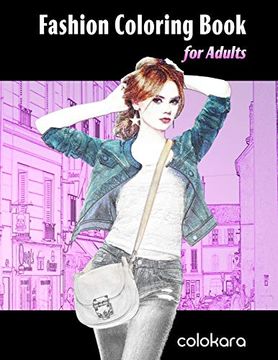 portada Fashion Coloring Book for Adults: An Adult Grayscale Coloring Book With Beautiful Dresses for Relaxing and Stress Relieving 