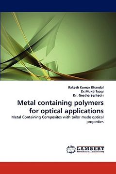 portada metal containing polymers for optical applications (en Inglés)