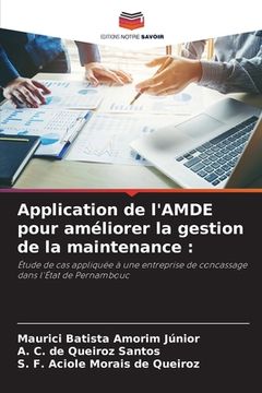 portada Application de l'AMDE pour améliorer la gestion de la maintenance (en Francés)