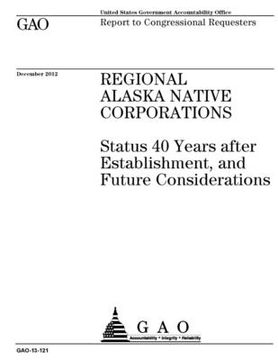 portada Regional Alaska Native Corporations: Status 40 Years after Establishment, and Future Considerations (en Inglés)