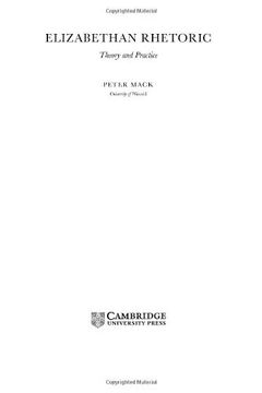 portada Elizabethan Rhetoric Hardback: Theory and Practice (Ideas in Context) (en Inglés)