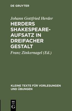 portada Herders Shakespeare-Aufsatz in Dreifacher Gestalt (in German)