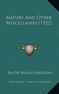 portada nature and other miscellanies (1922) (in English)