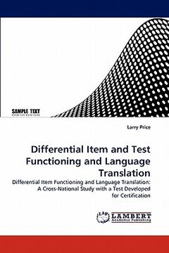 portada differential item and test functioning and language translation (en Inglés)