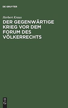 portada Der Gegenwärtige Krieg vor dem Forum des Völkerrechts (en Alemán)
