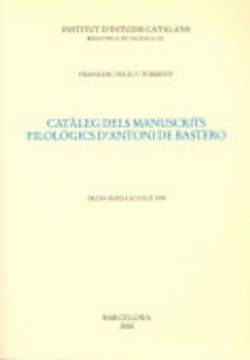 portada Cataleg Dels Manuscrist Filologics d Antoni de Bastero (en Catalá)
