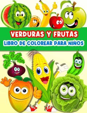 portada Libro de Colorear Frutas y Verduras Para Niños y Niñas
