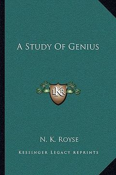 portada a study of genius (en Inglés)
