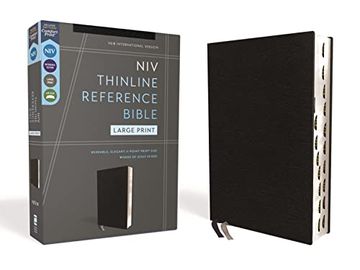 portada Niv, Thinline Reference Bible, Large Print, European Bonded Leather, Black, red Letter, Thumb Indexed, Comfort Print (en Inglés)