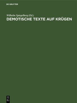 portada Demotische Texte auf krã Â¼Gen (German Edition) [Hardcover ] (in German)