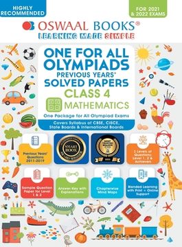 portada Oswaal One for All Olympiad Previous Years Solved Papers, Class-4 Mathematics Book (For 2021-22 Exam) (en Inglés)