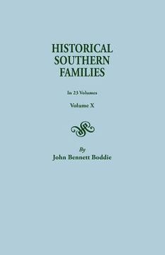 portada Historical Southern Families. in 23 Volumes. Volume X (en Inglés)