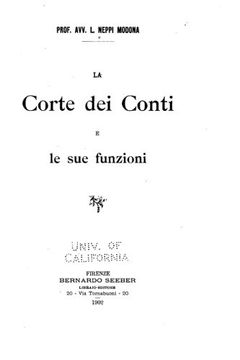 portada La corte dei conti e le sue funzioni (Italian Edition)
