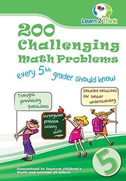 portada 200 Challenging Math Problems Every 5th Grader Should Know: Volume 5 (in English)