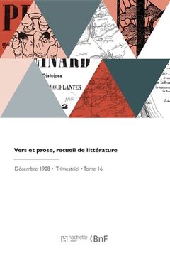 portada Vers et prose, recueil de littérature