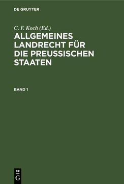 portada Allgemeines Landrecht für die Preußischen Staaten. Band 1 (in German)