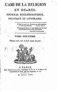 portada L'ami de la religion et du roi - Tome XII (en Francés)