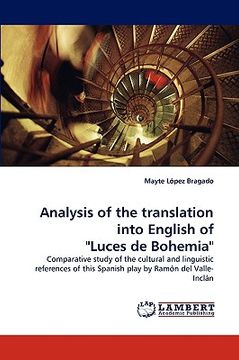 portada analysis of the translation into english of "luces de bohemia" (en Inglés)