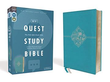 portada Niv, Quest Study Bible, Leathersoft, Blue, Comfort Print: The Only q and a Study Bible (en Inglés)