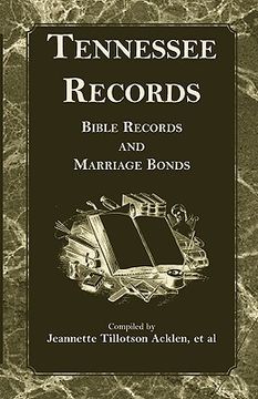 portada tennessee records: bible records and marriage bonds (en Inglés)