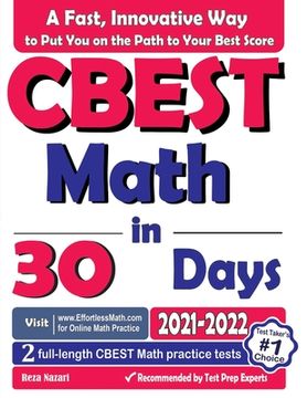 portada CBEST Math in 30 Days: The Most Effective CBEST Math Crash Course (en Inglés)