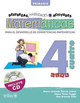 portada destrezas, habilidades y actitudes matemáticas 4 incluye cd