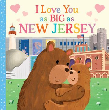 portada I Love you as big as new Jersey: A Sweet Love Board Book for Toddlers With Baby Animals, the Perfect Shower Gift! 