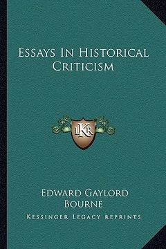 portada essays in historical criticism (en Inglés)