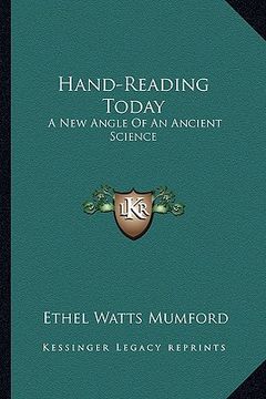 portada hand-reading today: a new angle of an ancient science (en Inglés)