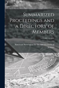 portada Summarized Proceedings and a Directory of Members; v.29: Sec.B(1880) (en Inglés)