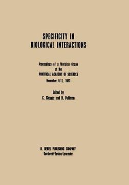 portada Specificity in Biological Interactions: Proceedings of a Working Group at the Pontifical Academy of Sciences November 9-11, 1983 (en Inglés)