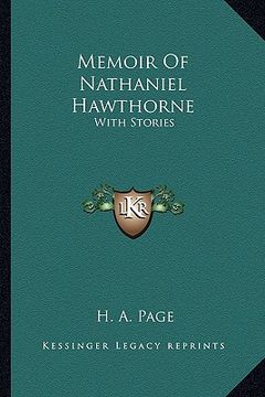 portada memoir of nathaniel hawthorne: with stories (en Inglés)