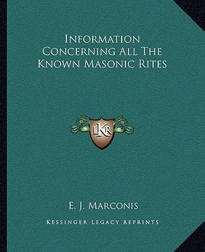 portada information concerning all the known masonic rites (en Inglés)