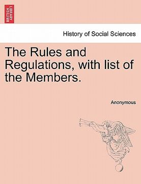 portada the rules and regulations, with list of the members.