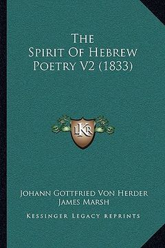 portada the spirit of hebrew poetry v2 (1833) (in English)