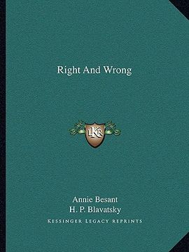 portada right and wrong (en Inglés)