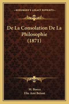 portada De La Consolation De La Philosophie (1871) (en Francés)