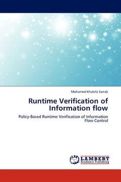 portada runtime verification of information flow (en Inglés)