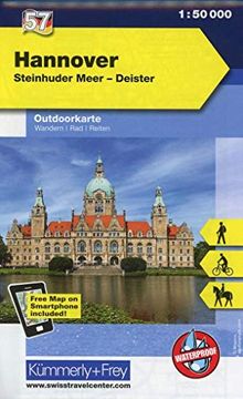 portada Kuf Deutschland Outdoorkarte 57 Hannover, Steinhuder Meer, Deister 1: 50 000 (en Alemán)