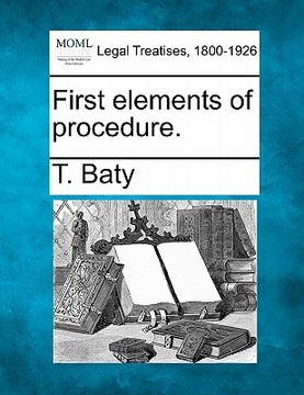 portada first elements of procedure. (en Inglés)