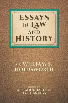 portada Essays in Law and History (en Inglés)