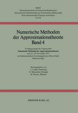 portada numerische methoden der approximationstheorie/numerical methods of approximation theory bd 4: vortragsauszaoege tagung num.methoden approximationstheo (in German)